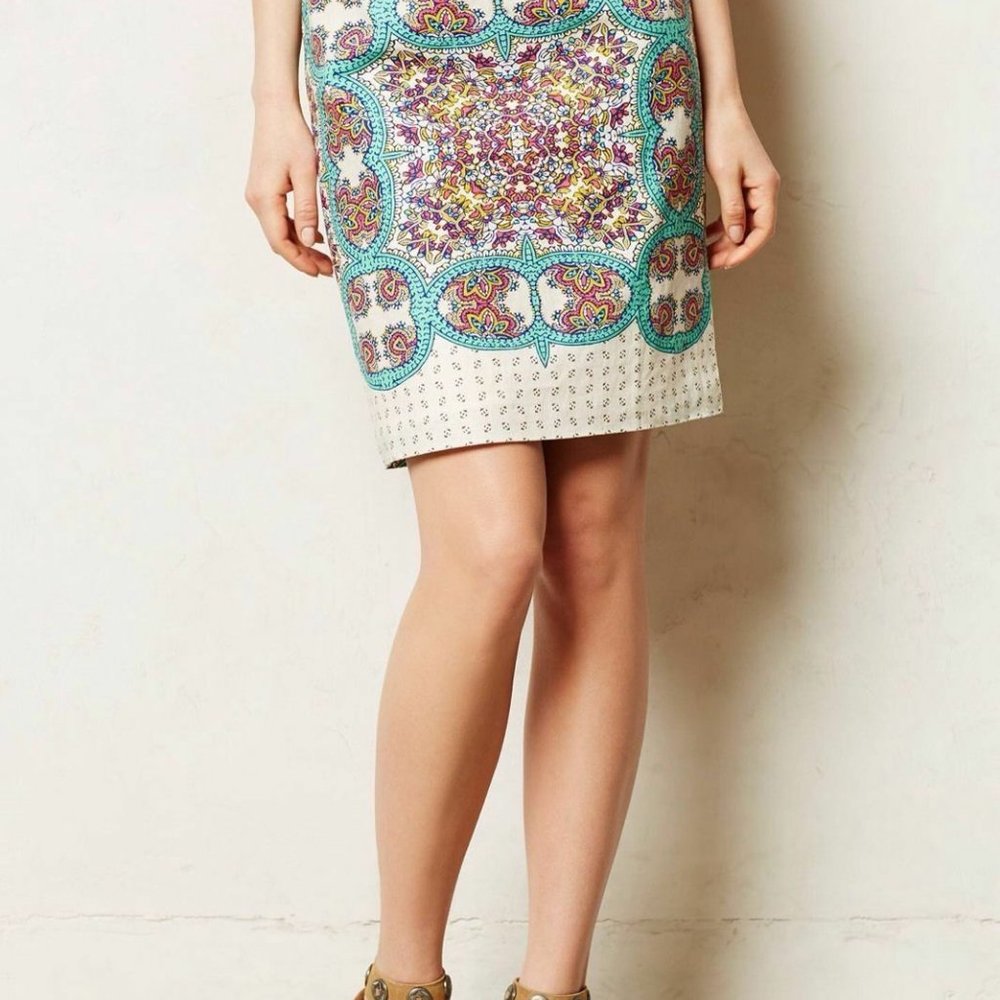 Anthropologie Maeve patterned skirt